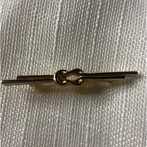 Vintage Sarah Coventry Bar Nautical Knot Brooch Gold Tone - Picture 1 of 5